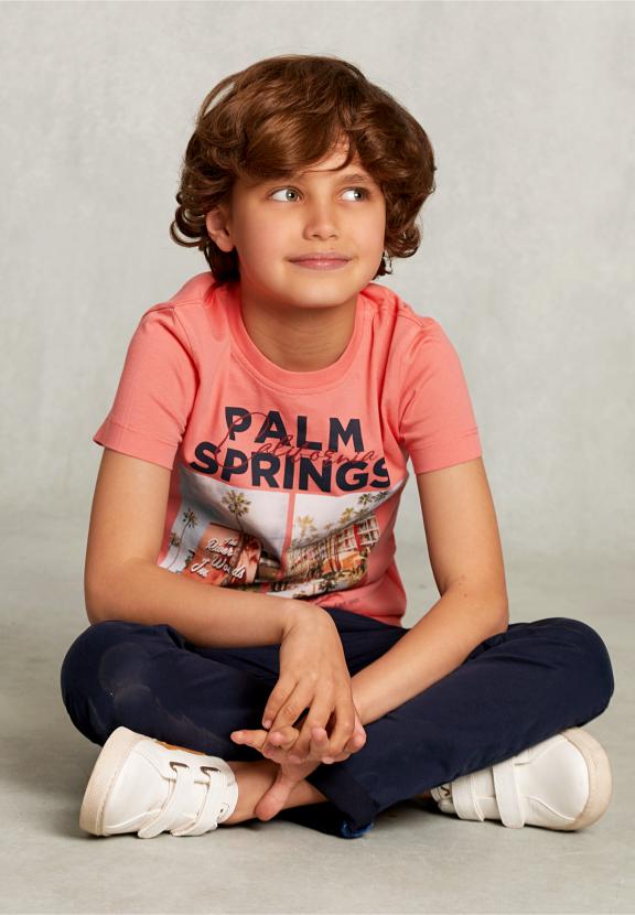 Normal Fit Basic T-Shirt In Bellini - Roze