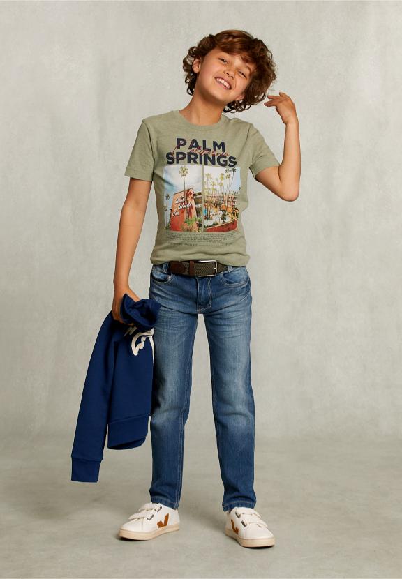Normal Fit Basic T-Shirt Mix Herb - Khaki