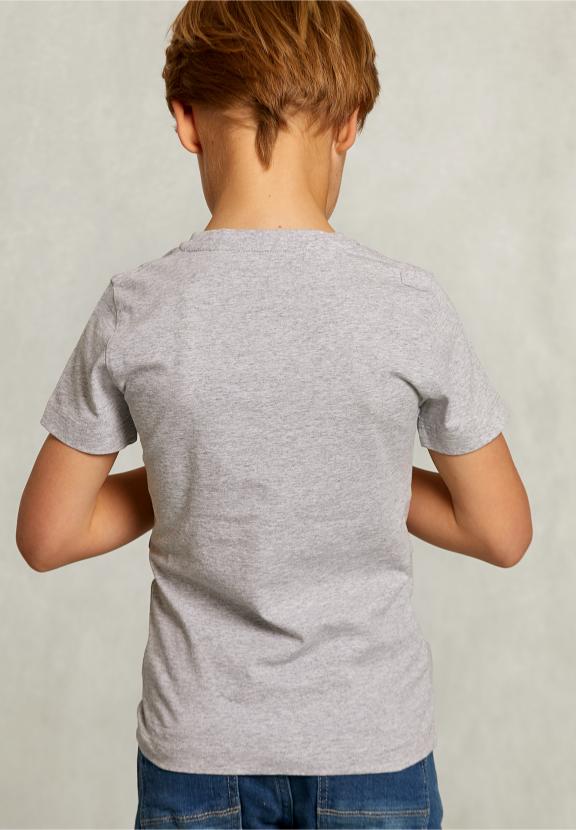 Normal Fit Basic T-Shirt Dark Oyster Mix - Grijs