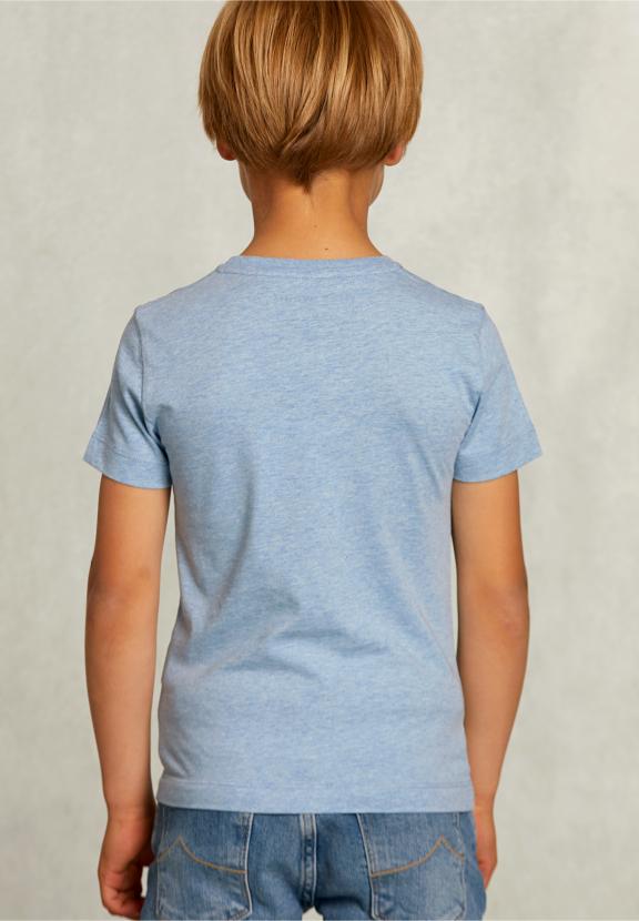 Normal Fit Basic T-Shirt Dark Victoria Mix - Blauw