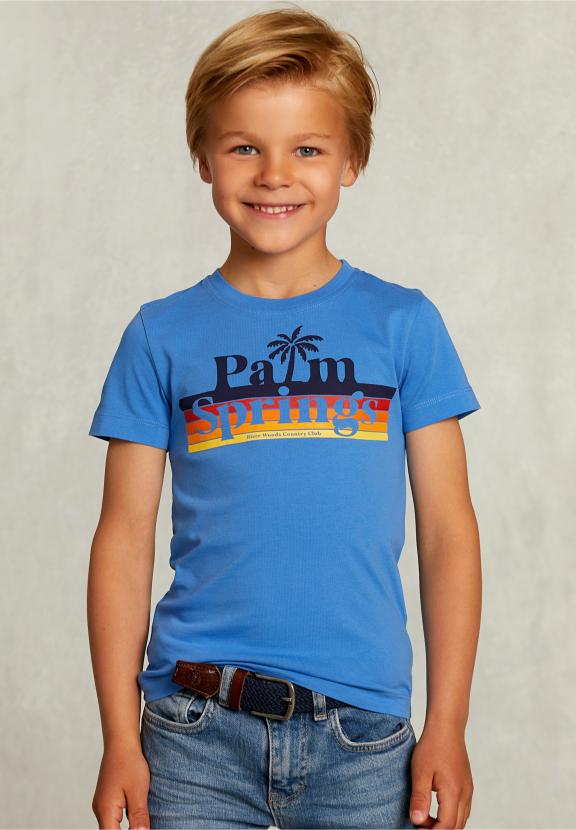 Normal Fit Basic T-Shirt In Ocean - Blauw