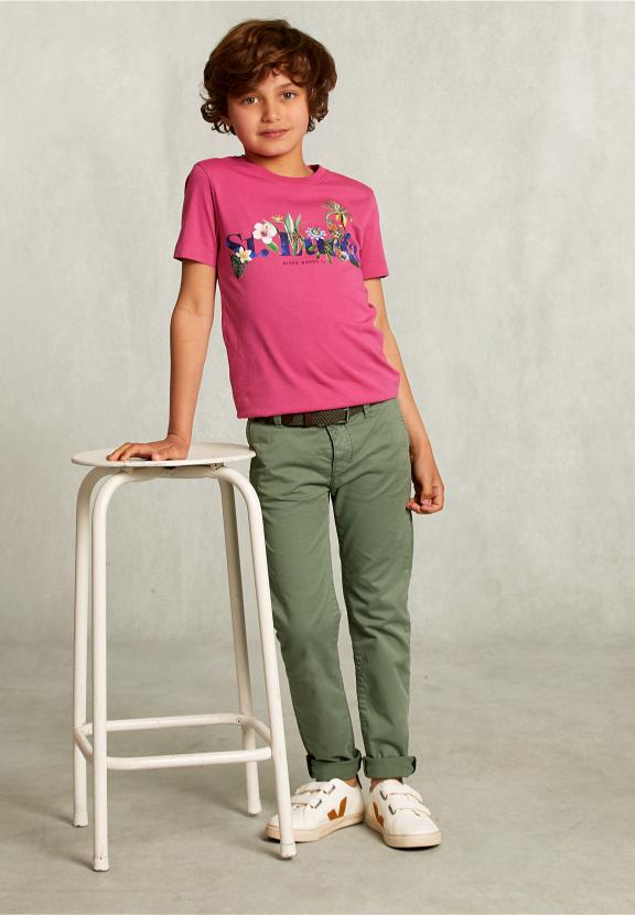 Normal Fit Basic T-Shirt In Amaranth - Roze