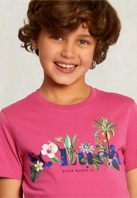 Normal Fit Basic T-Shirt In Amaranth - Roze