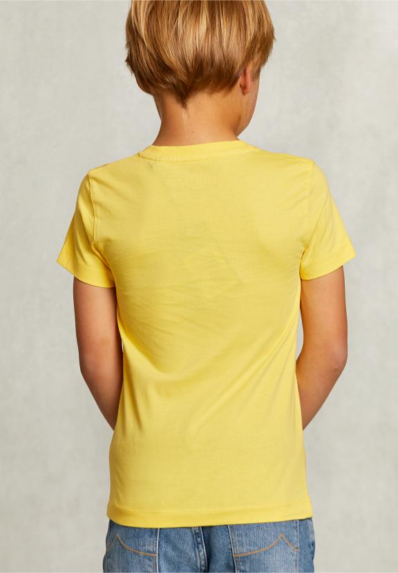 Normal Fit Basic T-Shirt In Butterfly - Geel