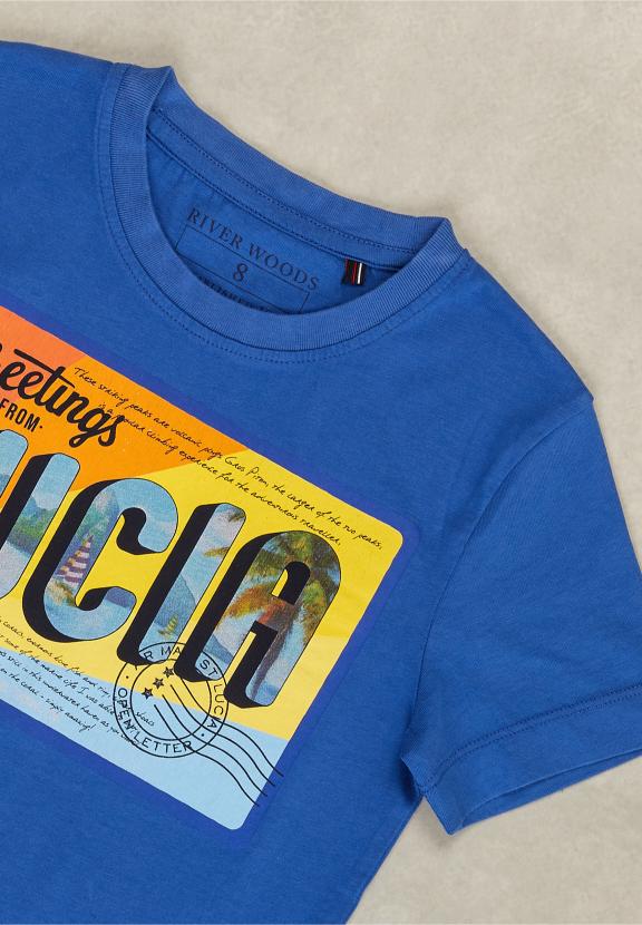 Normal Fit Basic T-Shirt In Caribbean Blue - Blauw