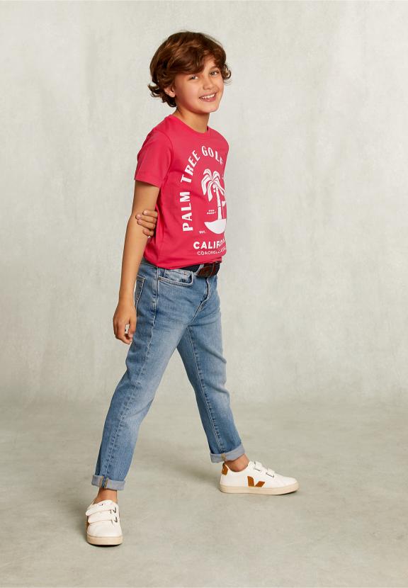 Normal Fit Basic T-Shirt In Flirt - Roze