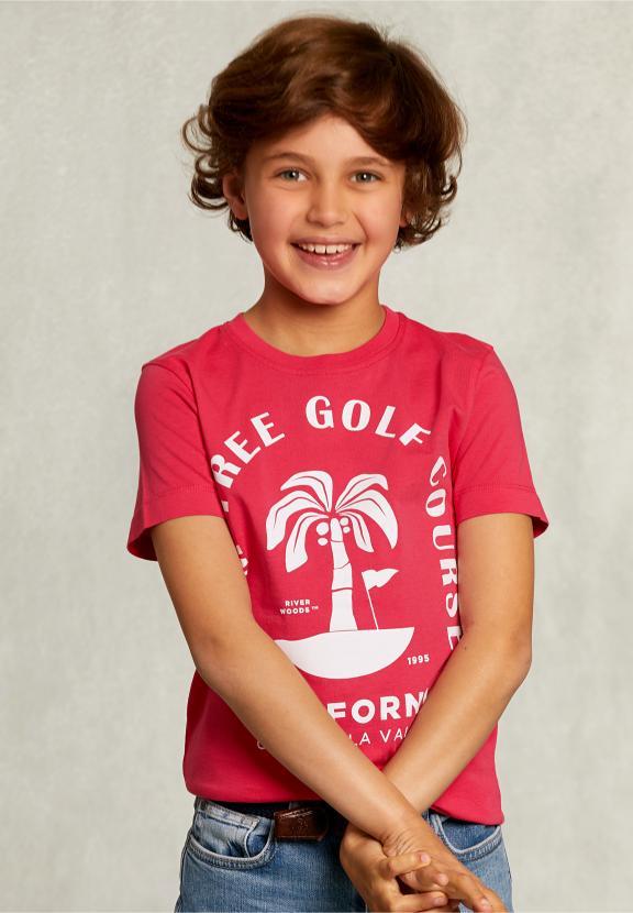 Normal Fit Basic T-Shirt In Flirt - Roze