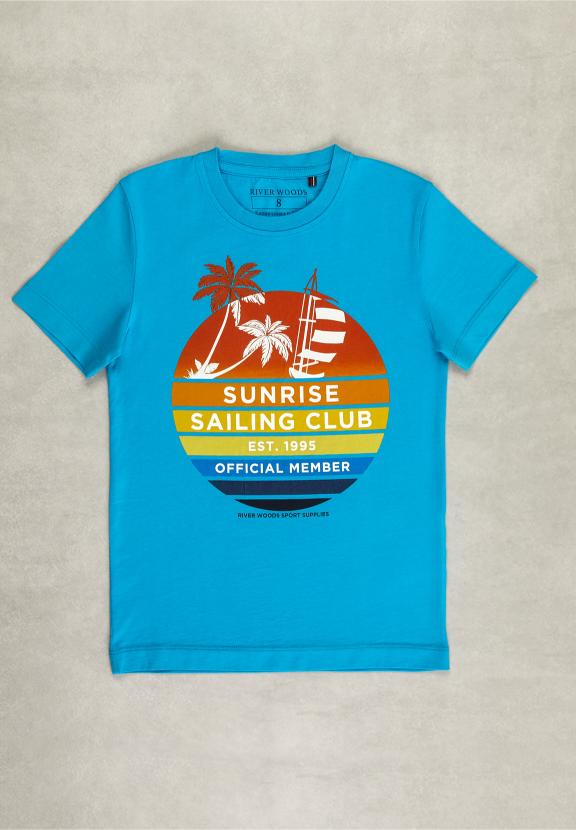 Normal Fit Basic T-Shirt In Aruba - Blauw