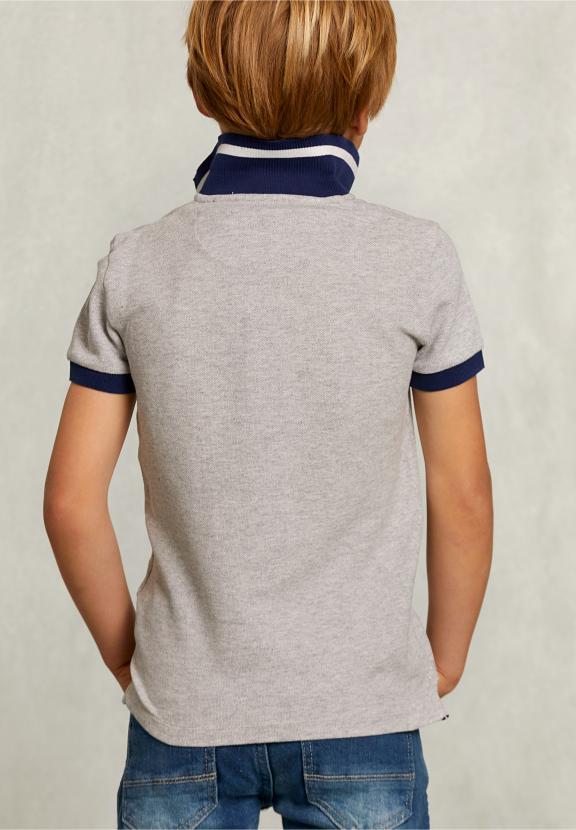 Custom Fit Polo In Dark Oyster Mix - Gris