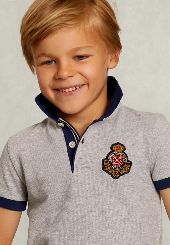 Custom Fit Polo In Dark Oyster Mix - Gris