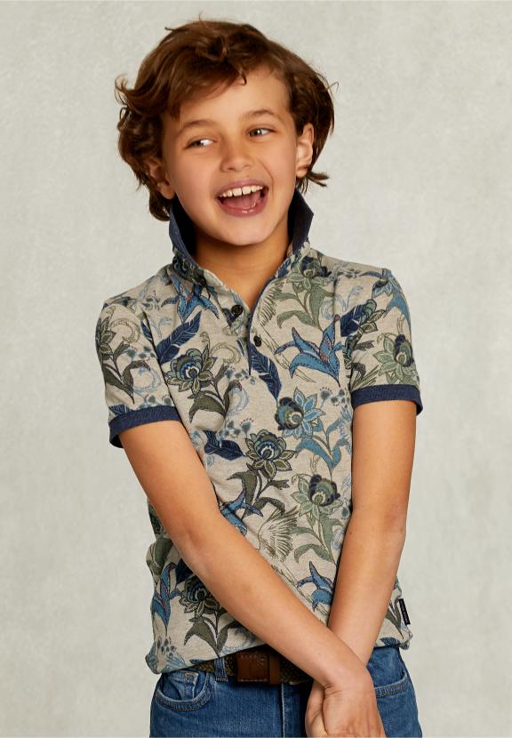Custom Fit Floral Polo Equator Mix - Kaki