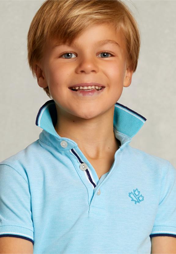 Custom Fit Cotton Polo Bora Bora - Bleu
