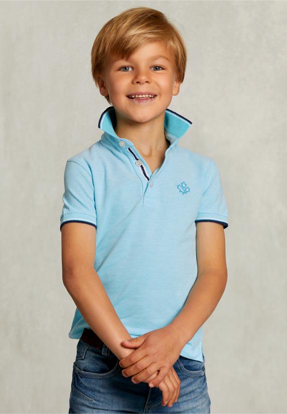 Custom Fit Cotton Polo Bora Bora - Bleu