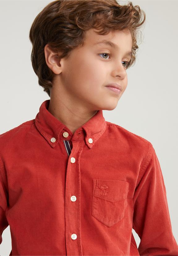 Custom Fit Corduroy Shirt Blush - Multi