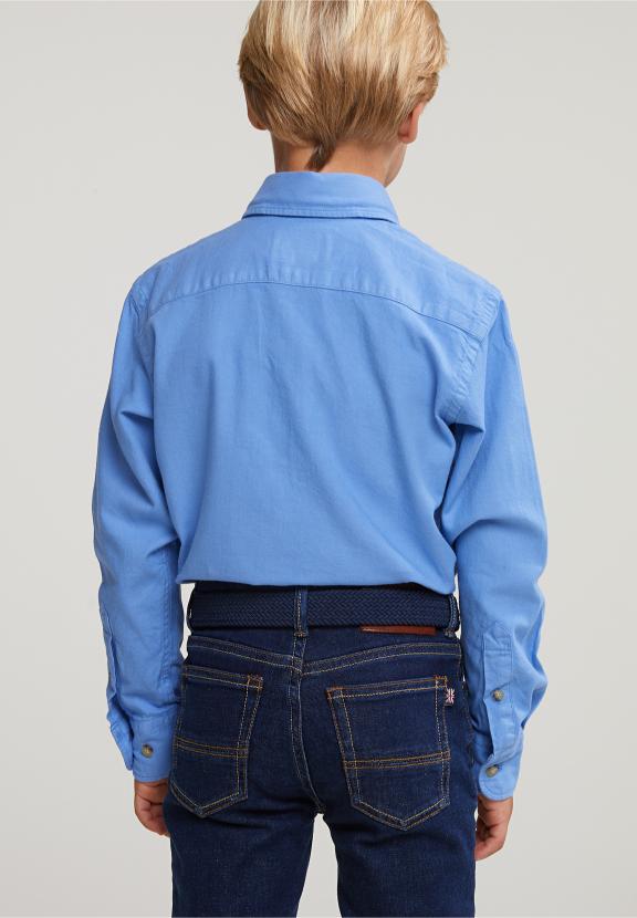 Custom Fit Cotton Shirt Creek Blue - Blauw
