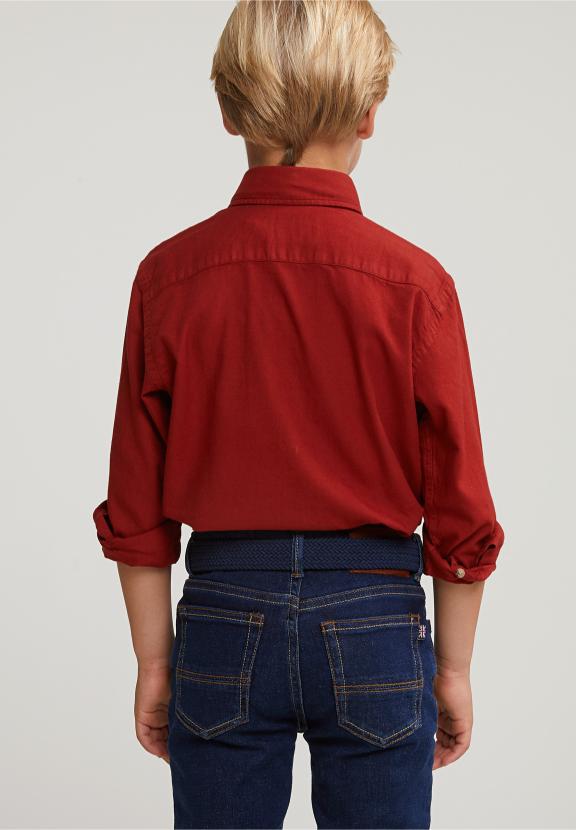 Custom Fit Cotton Shirt Sunset - Oranje