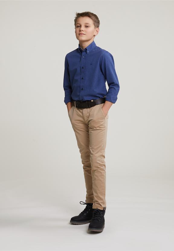 Custom Fit Uni Shirt Blue - Bleu