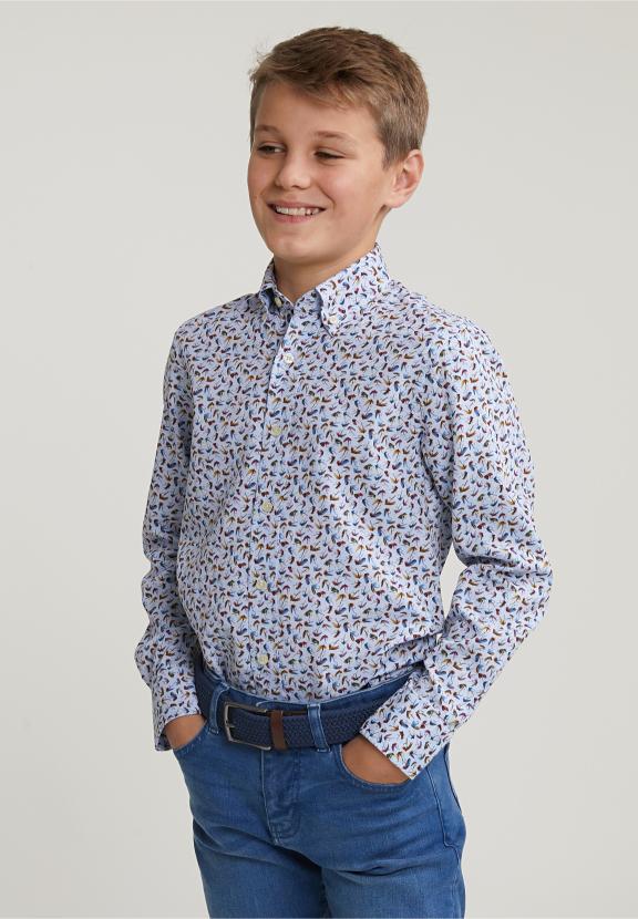 Custom Fit Fantasy Shirt Multi - Blauw