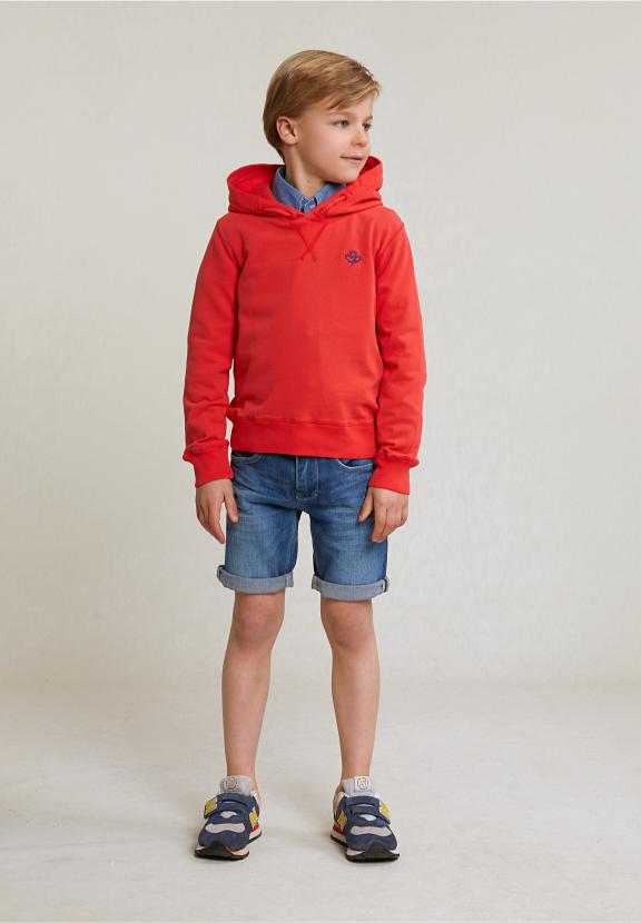 Fancy Cotton Hoodie Cornell Red - Rouge