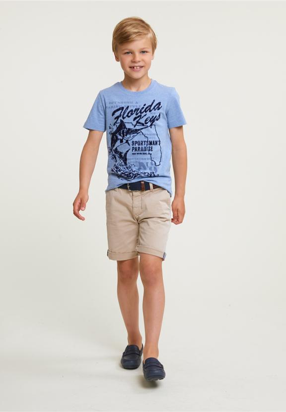 Normal Fit Basic T-Shirt Short Sleeves Seashore Mix - Blauw
