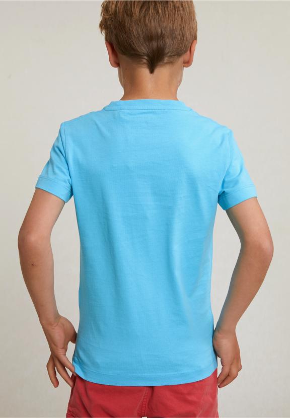 Normal Fit Basic T-Shirt Short Sleeves Acqua - Bleu
