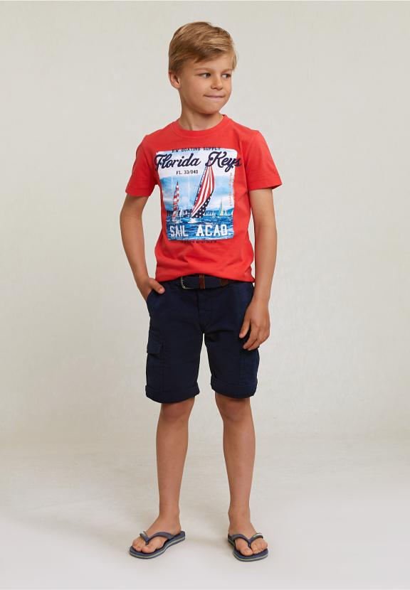 Normal Fit Basic T-Shirt Short Sleeves Cornell Red - Rouge