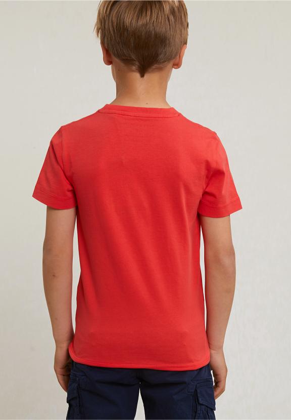Normal Fit Basic T-Shirt Short Sleeves Cornell Red - Rouge