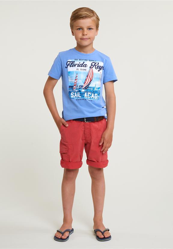 Normal Fit Basic T-Shirt Short Sleeves Sky - Blauw