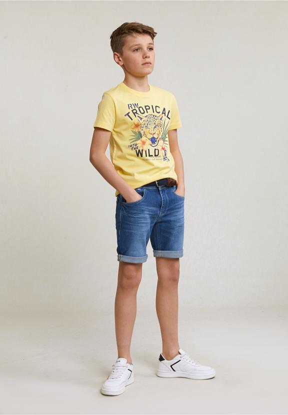 Normal Fit Basic T-Shirt Short Sleeves Sun Flower - Jaune