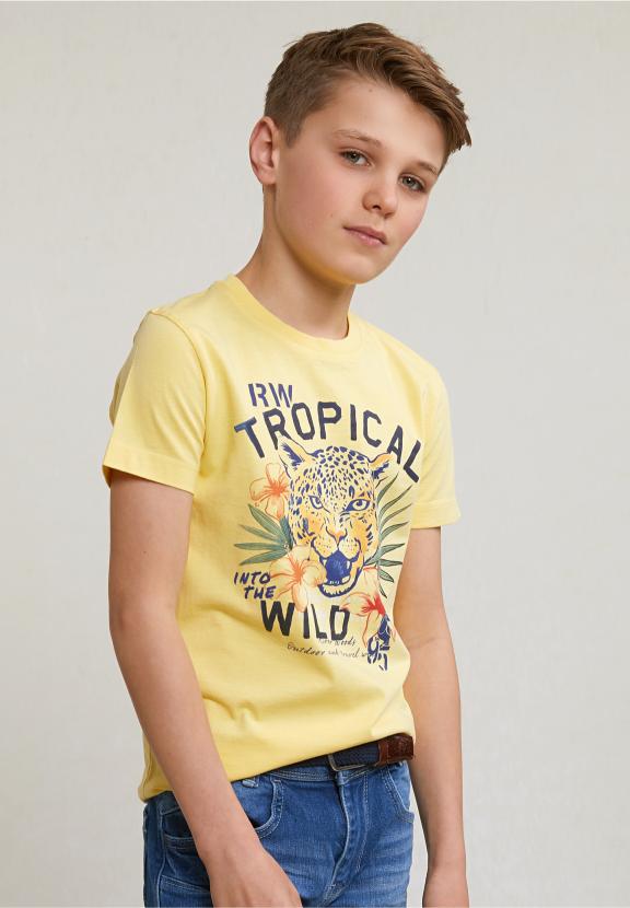 Normal Fit Basic T-Shirt Short Sleeves Sun Flower - Jaune