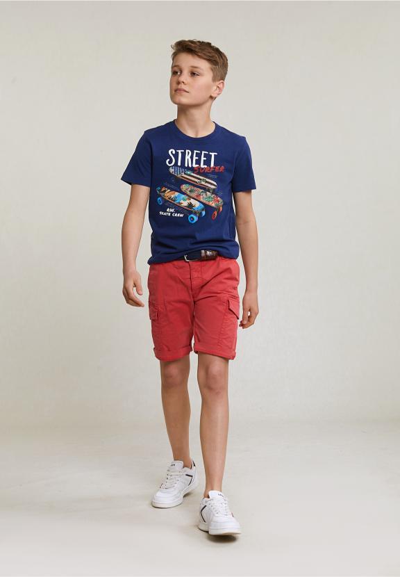 Normal Fit Basic T-Shirt Short Sleeves Saphire Mix - Blauw