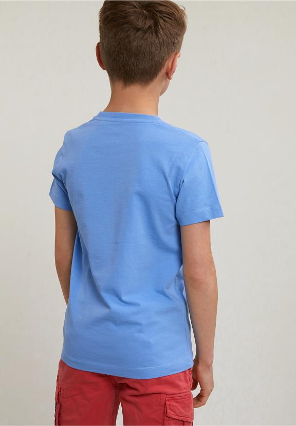 Normal Fit Basic T-Shirt Short Sleeves Sky - Blauw