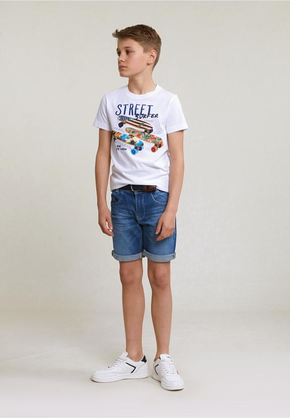 Normal Fit Basic T-Shirt Short Sleeves White - Blanc