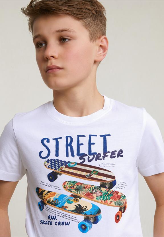 Normal Fit Basic T-Shirt Short Sleeves White - Blanc