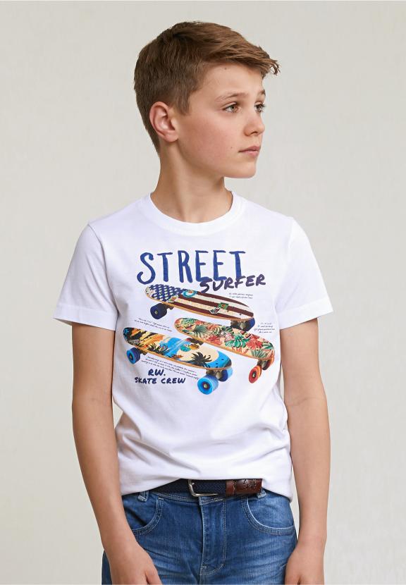 Normal Fit Basic T-Shirt Short Sleeves White - Blanc