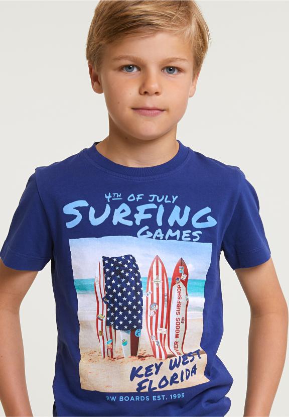 Normal Fit Basic T-Shirt Short Sleeves Royal Blue - Blauw