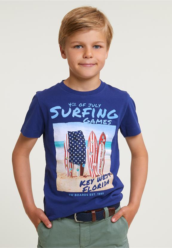 Normal Fit Basic T-Shirt Short Sleeves Royal Blue - Blauw