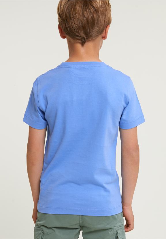 Normal Fit Basic T-Shirt Short Sleeves Carribean Blue - Blauw
