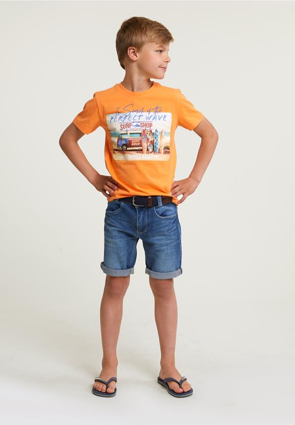 Normal Fit Basic T-Shirt Short Sleeves Peach - Orange