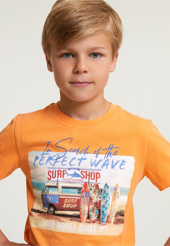 Normal Fit Basic T-Shirt Short Sleeves Peach - Orange