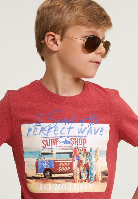 Normal Fit Basic T-Shirt Short Sleeves Scarlet Mix - Roze