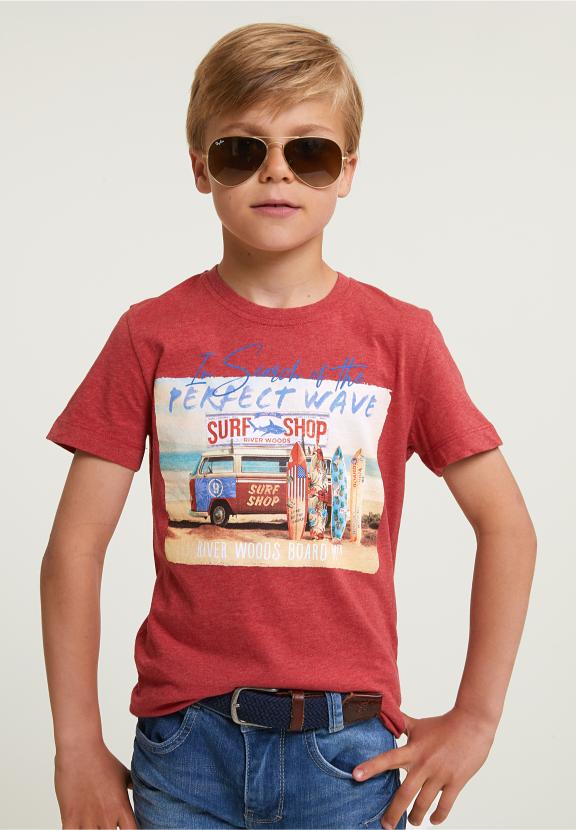 Normal Fit Basic T-Shirt Short Sleeves Scarlet Mix - Roze