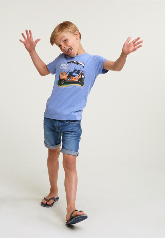 Normal Fit Basic T-Shirt Short Sleeves Hamptons Blue - Bleu