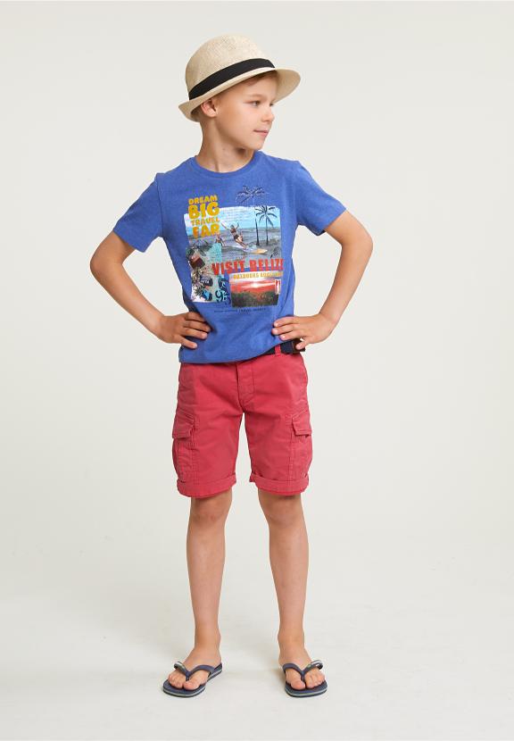 Normal Fit Basic T-Shirt Short Sleeves Hamptons Blue Mix - Blauw