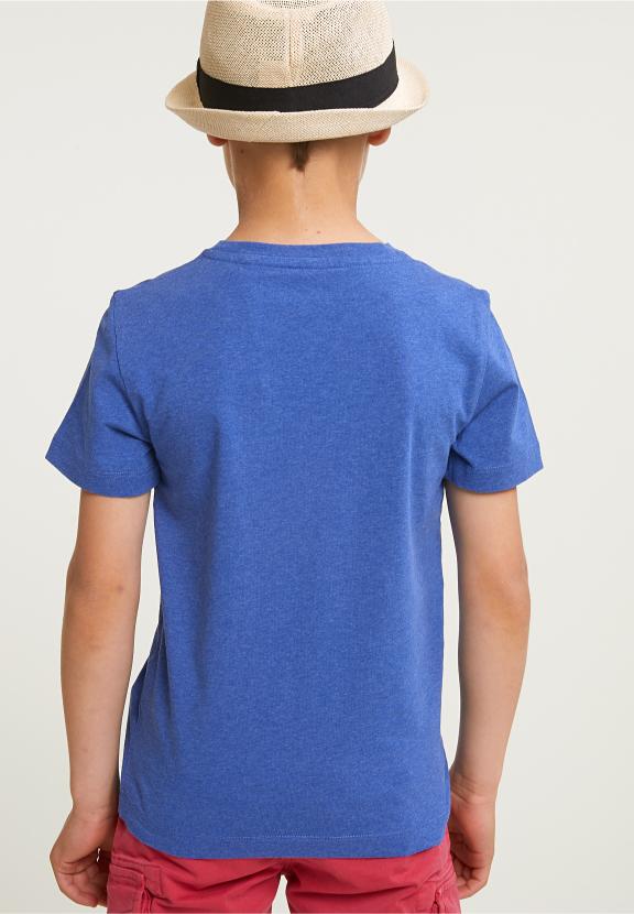 Normal Fit Basic T-Shirt Short Sleeves Hamptons Blue Mix - Blauw