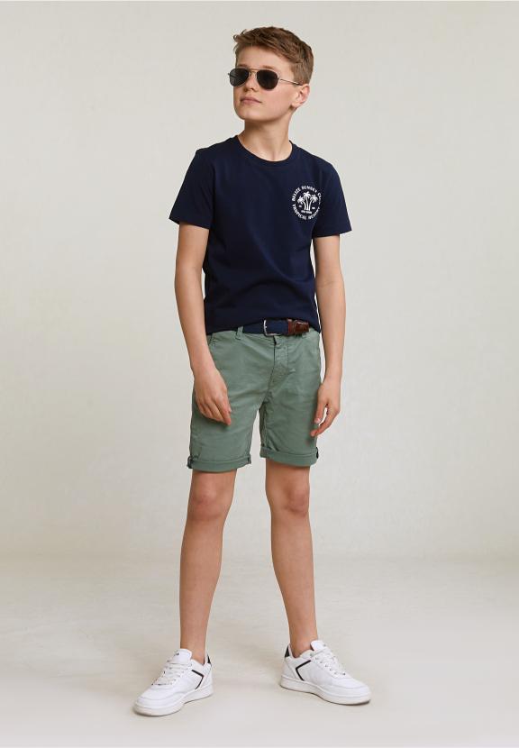 Normal Fit Basic T-Shirt Short Sleeves Navy - Blauw