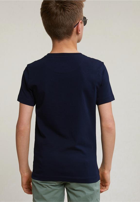 Normal Fit Basic T-Shirt Short Sleeves Navy - Blauw