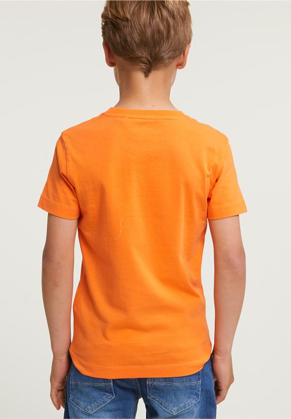 Normal Fit Basic T-Shirt Short Sleeves Electric Orange - Orange