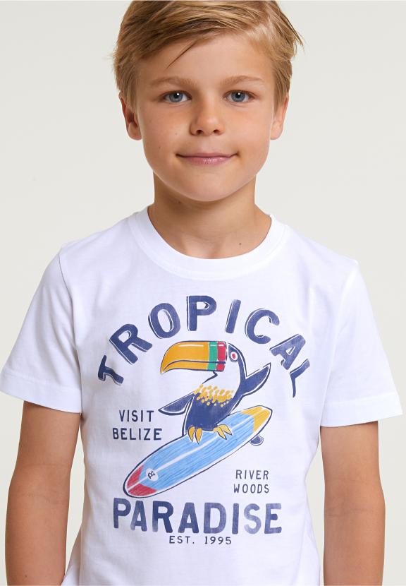 Normal Fit Basic T-Shirt Short Sleeves White - Blanc