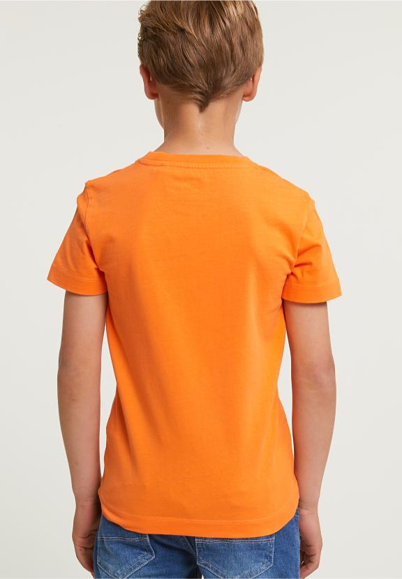 Normal Fit Basic T-Shirt Short Sleeves Electric Orange - Orange